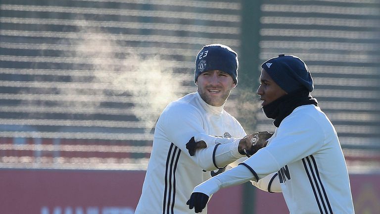 Luke Shaw and Ashley Young (R) returned after injury layoffs 