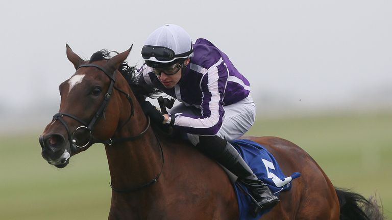 Magical ridden by Donnacha O'Brien on the way to winning the Breast Cancer Research Debutante Stakes at Curragh Racecourse. PRESS ASSOCIATION Photo. Pictur