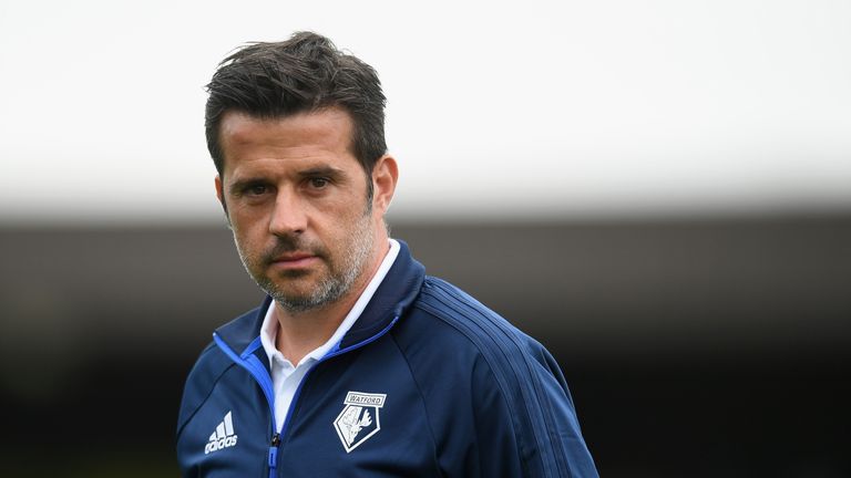 KINGSTON UPON THAMES, ENGLAND - JULY 15:  Watford manager Marco Silva looks on  during the pre-season friendly match between AFC Wimbledon and Watford at T