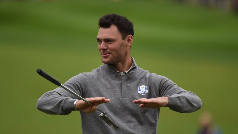 Martin Kaymer from Germany playing for Team Europe during a practice round ahead of the 41st Ryder Cup at Hazeltine National Golf Course in Chaska, Minneso