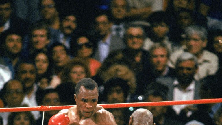 Sugar Ray Leonard defeated Marvin Hagler via split decision in 1987 to win the WBC middleweight world title