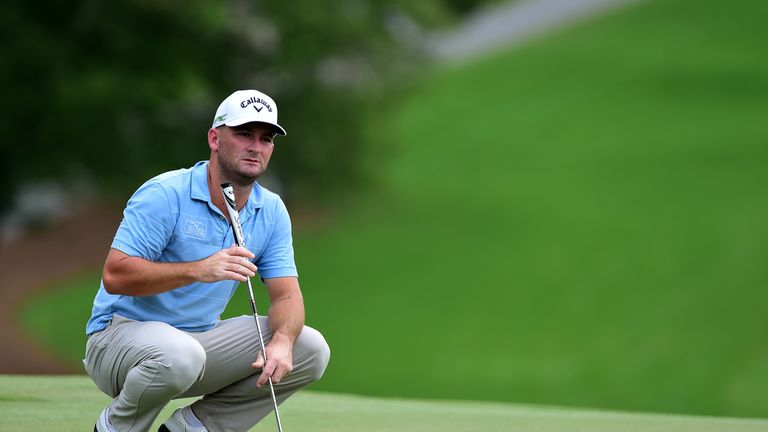 GREENSBORO, NC - AUGUST 17:  Matt Every looks on from the 18th green during the first round of the Wyndham Championship at Sedgefield Country Club on Augus