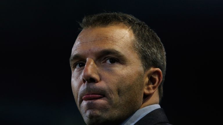 BREDA, NETHERLANDS - NOVEMBER 23:  Den Haag Manager, Maurice Steijn looks on prior to the Eredivisie match between NAC Breda and ADO Den Haag at the Rat Ve