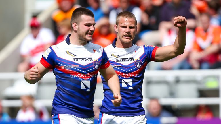 Wakefield's Max Jowitt (L) and Jacob Miller 