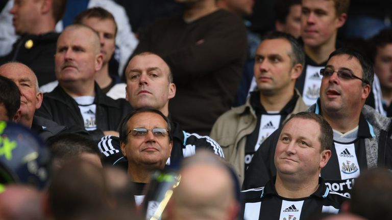 Ashley among the Newcastle fans at an away match at Sunderland