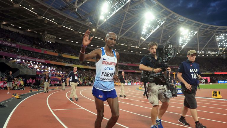 Great Britain's Mo Farah takes silver in the Men's 5000m Final during day nine of the 2017 IAAF World Championships at the London Stadium. PRESS ASSOCIATIO