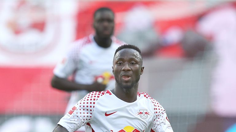 Naby Keita in action during the Bundesliga match between RB Leipzig and Freiburg at Red Bull Arena