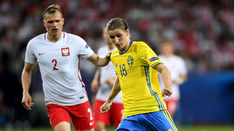 Sweden's forward Pawel Cibicki