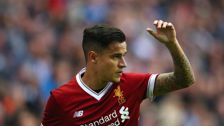 WIGAN, ENGLAND - JULY 14:  Philippe Coutinho of Liverpool during the pre-season friendly match between Wigan Athletic and Liverpool at DW Stadium on July 1