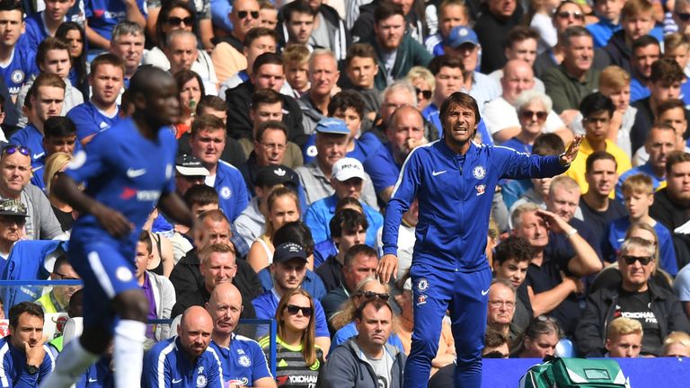Antonio Conte during the Premier League match between Chelsea and Burnley at Stamford Bridge