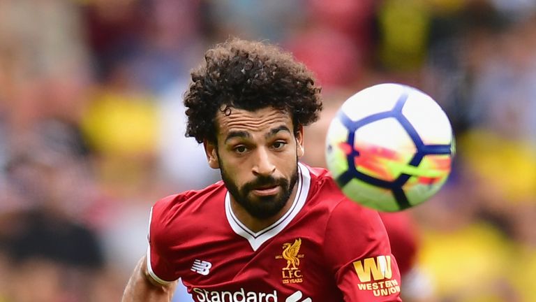 Mohamed Salah in action during the Premier League match between Watford and Liverpool at Vicarage Road