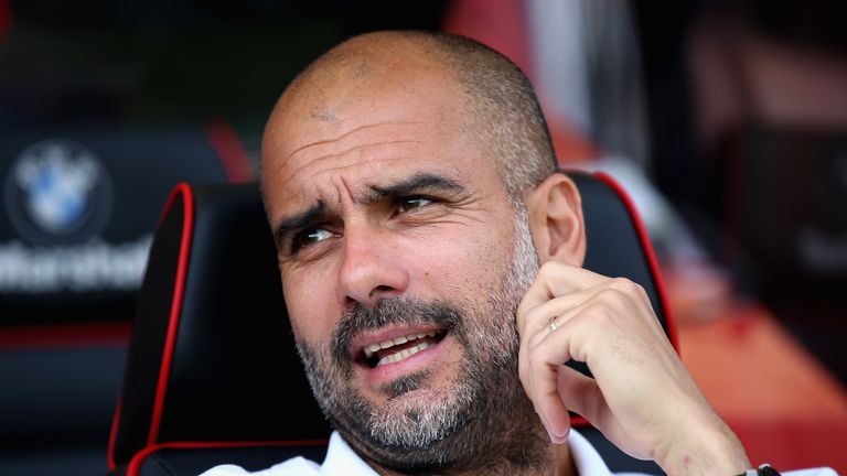 Pep Guardiola prior to kick off at the Vitality Stadium