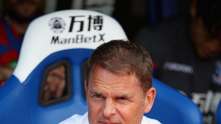 LONDON, ENGLAND - AUGUST 26: Frank de Boer, Manager of Crystal Palace looks on prior to the Premier League match between Crystal Palace and Swansea City at