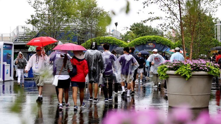 But rain meant there was little play on the outside courts on day two