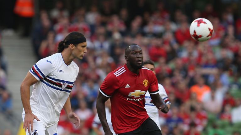 Romelu Lukaku in action in Dublin