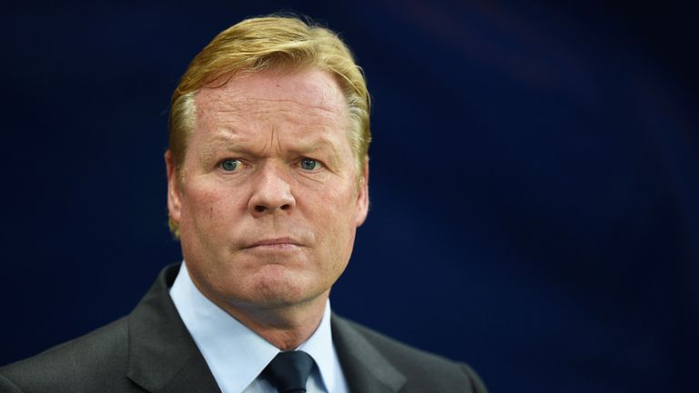 Ronald Koeman prior to the English Premier League match between Manchester City and Everton at the Etihad Stadium