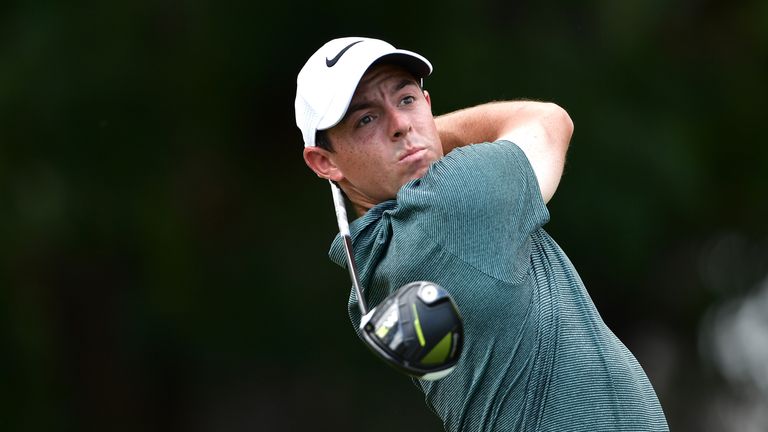 CHARLOTTE, NC - AUGUST 12: Rory McIlroy of Northern Ireland plays his shot from the third tee  during the third round of the 2017 PGA Championship at Quail