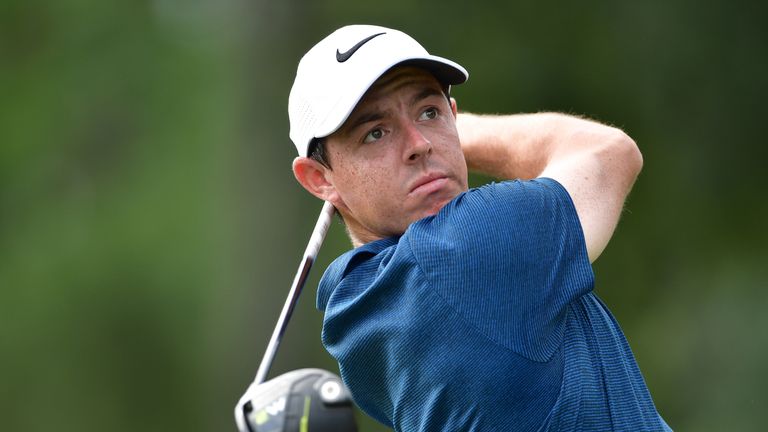 CHARLOTTE, NC - AUGUST 13:  Rory McIlroy of Northern Ireland plays his shot from the second tee during the final round of the 2017 PGA Championship at Quai