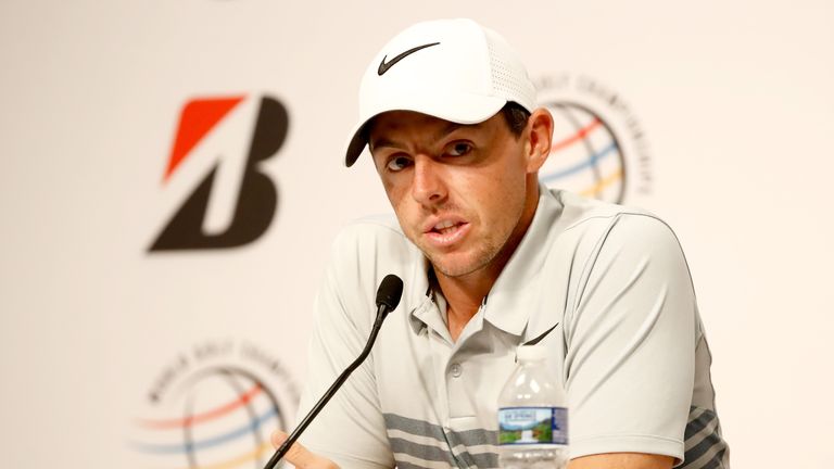 Rory McIlroy at his press conference ahead of the WGC-Bridgestone Invitational