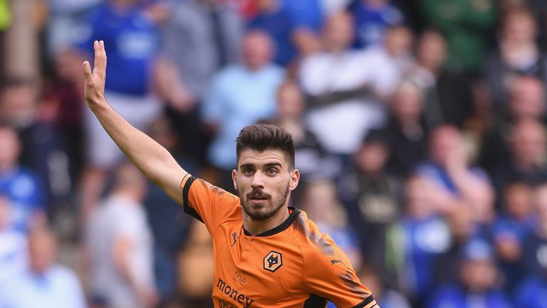 Ruben Neves of Wolves in action during the pre-season friendly win overLeicester City