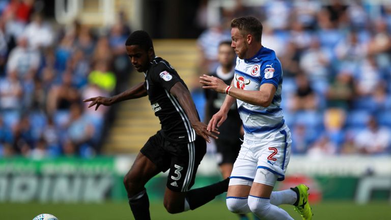 READING, ENGLAND - AUGUST 12: Chris Gunter of Reading and Ryan Sessegnon of Fulham in action during the Sky Bet Championship match between Reading and Fulh