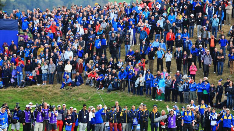 Fans at the 2014 Ryder Cup collectively walked four times around the world