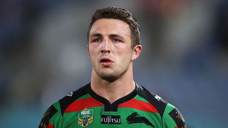 SYDNEY, AUSTRALIA - JULY 29:  Samuel Burgess of the Rabbitohs walks from the field during the round 21 NRL match between the South Sydney Rabbitohs and the