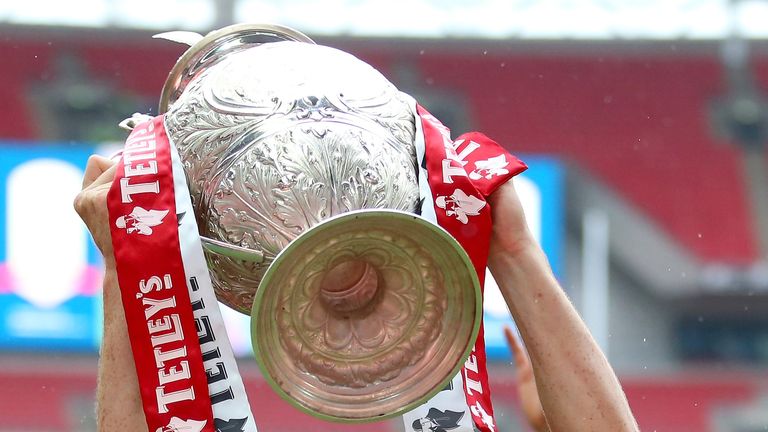 LONDON, ENGLAND - AUGUST 24:  Sam Tomkins of Wigan Warriors celebrates winning the Tetley's Challenge Cup Final between Wigan Warriors and Hull FC at Wembl