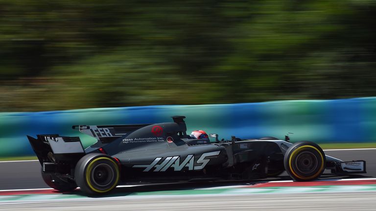 www.sutton-images.com..Santino Ferrucci (USA) Haas VF-17 spins at Formula One Testing, Day One, Hungaroring, Hungary, Tuesday 1 August 2017.