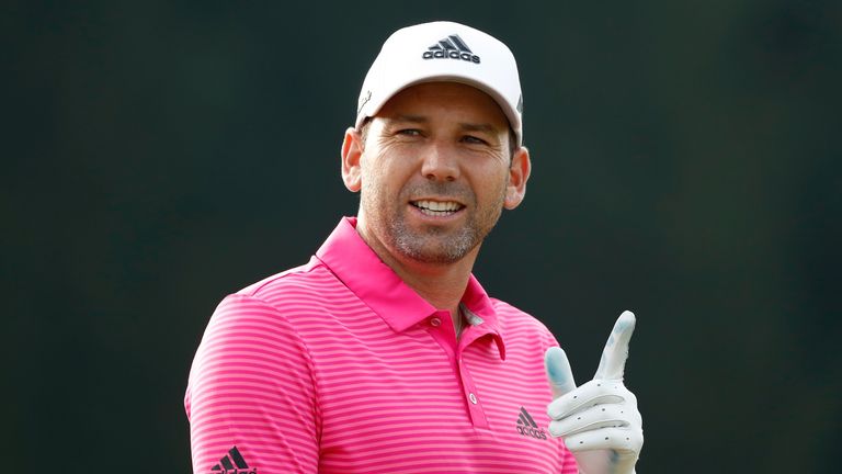 AKRON, OH - AUGUST 04:  Sergio Garcia of Spain looks on from the practice range during the second round of the World Golf Championships - Bridgestone Invit