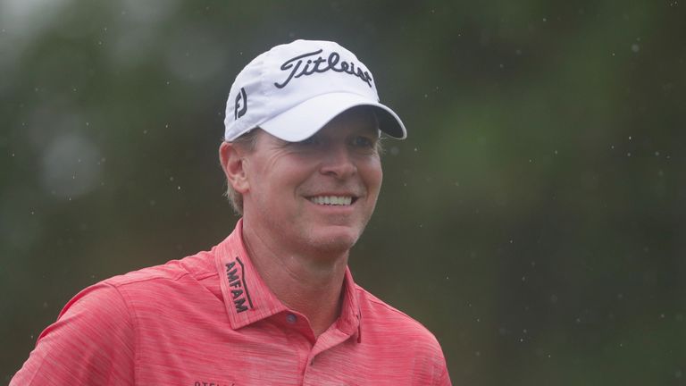 CHARLOTTE, NC - AUGUST 08:  Steve Stricker of the United States smiles during a practice round prior to the 2017 PGA Championship at Quail Hollow Club on A
