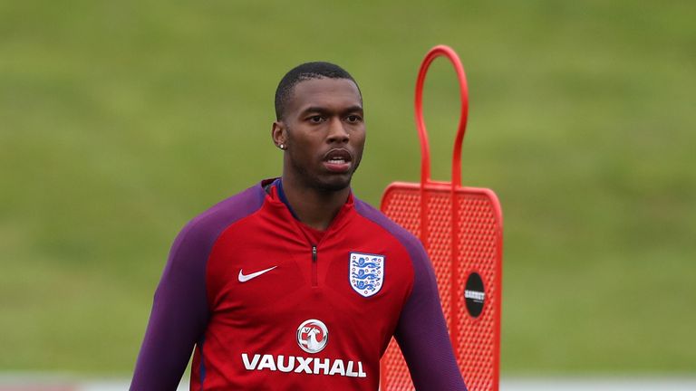 England's Daniel Sturridge during a training session at St Georges' Park, Burton.