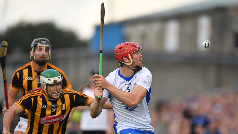 8 July 2017; Tadhg de Burca of Waterford in action against Paddy Deegan of Kilkenny during the GAA Hurling All-Ireland Senior Championship Round 2 match be