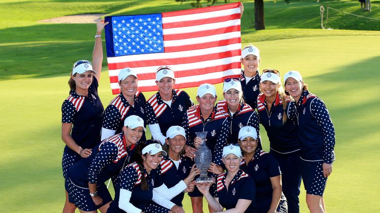 during the final day singles matches in the 2015 Solheim Cup at St Leon-Rot Golf Club on September 20, 2015 in Sankt Leon-Rot, Germany.