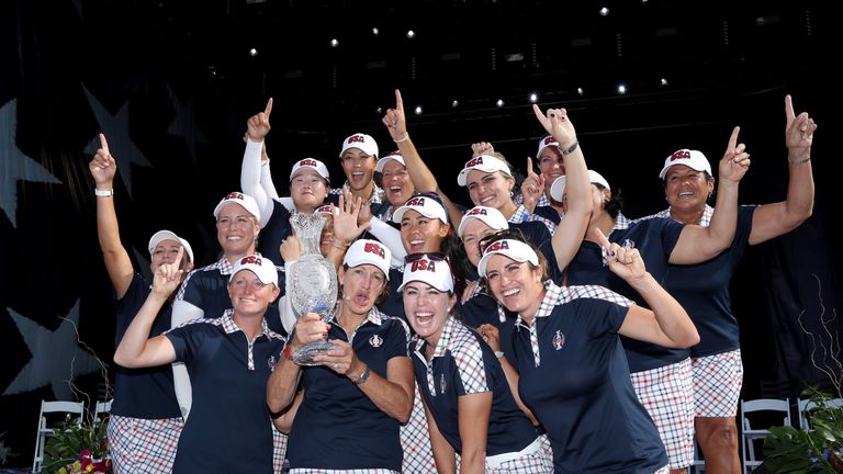 during the final day singles matches in the 2017 Solheim Cup at the Des Moines Golf Country Club on August 20, 2017 in West Des Moines, Iowa.