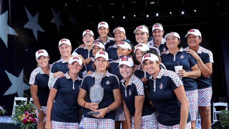 during the final day singles matches in the 2017 Solheim Cup at the Des Moines Golf Country Club on August 20, 2017 in West Des Moines, Iowa.