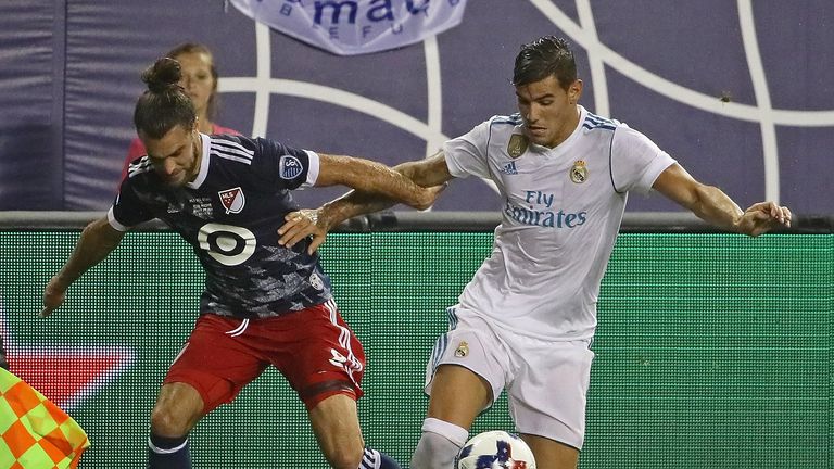 Theo Hernandez in pre-season action for Real Madrid in the USA