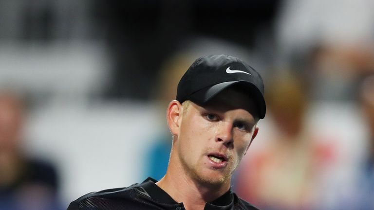 Kyle Edmund of Great Britain reacts against Steve Johnson of the United States during their second round Men's Singles match at US Open