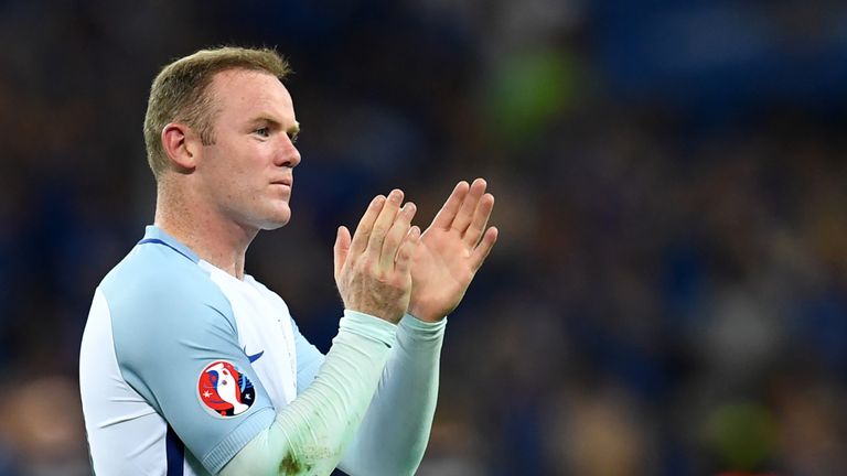 England's forward Wayne Rooney acknowledges the fans after England lost 2-1 to Iceland in the Euro 2016 round of 16 football match between England and Icel