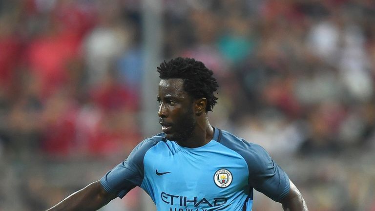 Wilfried Bony in action during the pre-season friendly between Bayern Munich and Manchester City on July 20, 2016