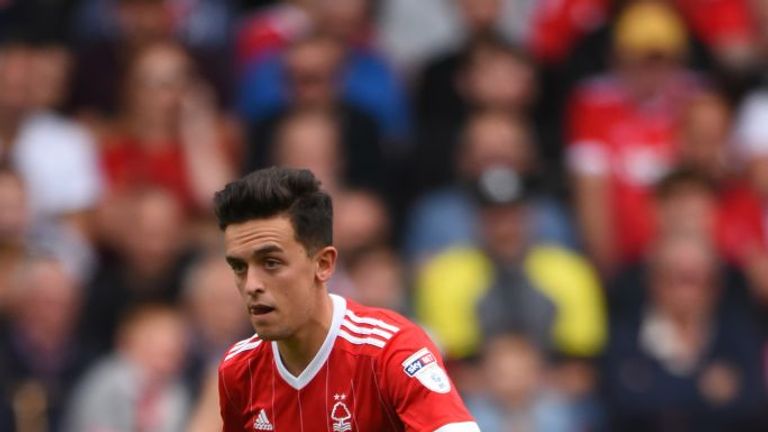 NOTTINGHAM, ENGLAND - JULY 29: Zach Clough of Nottingham Forest in action during the pre season friendly match between Nottingham Forest and Burnley at the