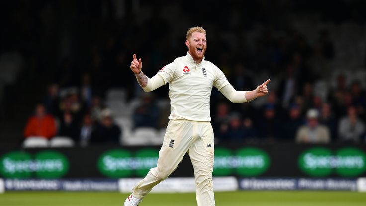 LONDON, ENGLAND - SEPTEMBER 07:  Ben Stokes of England celebrates taking the wicket of Jason Holder of the West Indies during day one of the 3rd Investec T