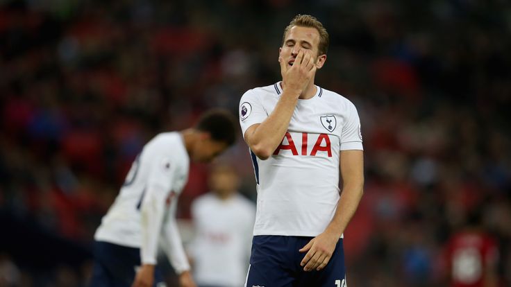 Harry Kane shows his frustration against Swansea
