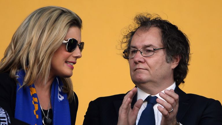 Carolyn Radford, CEO of Mansfield Town, and her husband John Radford, the chairman of Mansfield Town, photographed in April 2013