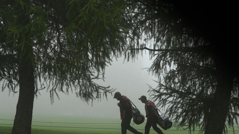 Fog suspended play at Crans-sur-Sierre on Saturday