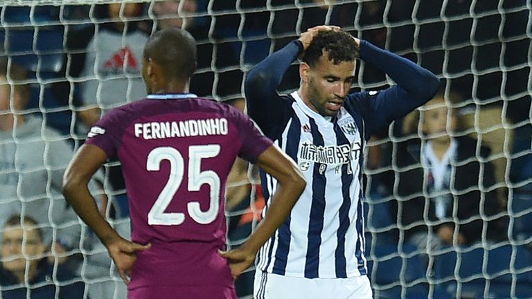 Hal Robson-Kanu missed a glorious chance to equalise for West Brom in the game's final few seconds