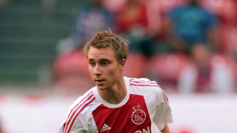 Christian Eriksen of Ajax during a pre-seson friendly against Chelsea in 2010