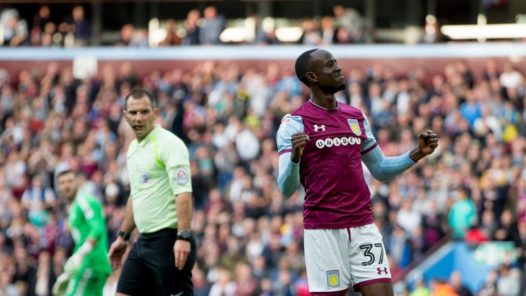 Albert Adomah scores for Aston Villa