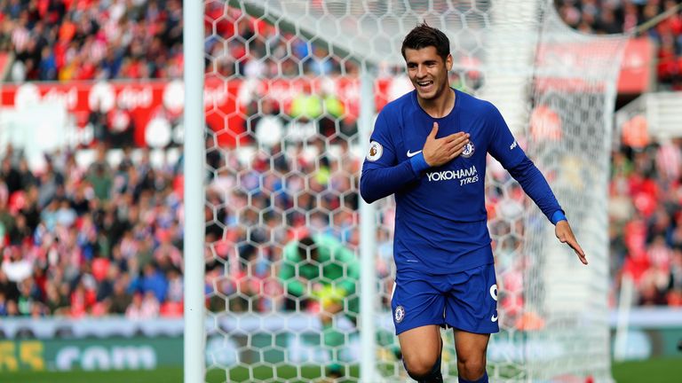 Alvaro Morata scored a hat-trick at Stoke