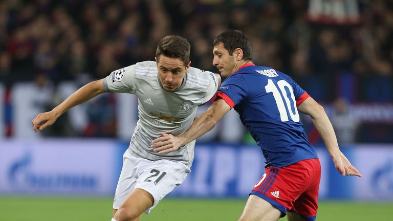 Ander Herrera made only his fourth start of the season against CSKA
